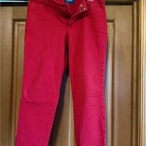 Vibrant Red Cropped Pants